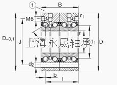 ina推力角接触球轴承 zklf3590-2rs-2ap, 配对,双向,螺钉安装,两侧唇